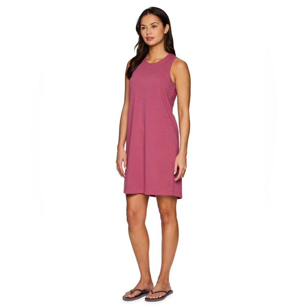 Seaside French terry dress in berry